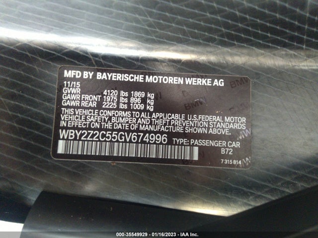 2016 BMW i8, VIN: WBY2Z2C55GV674996
