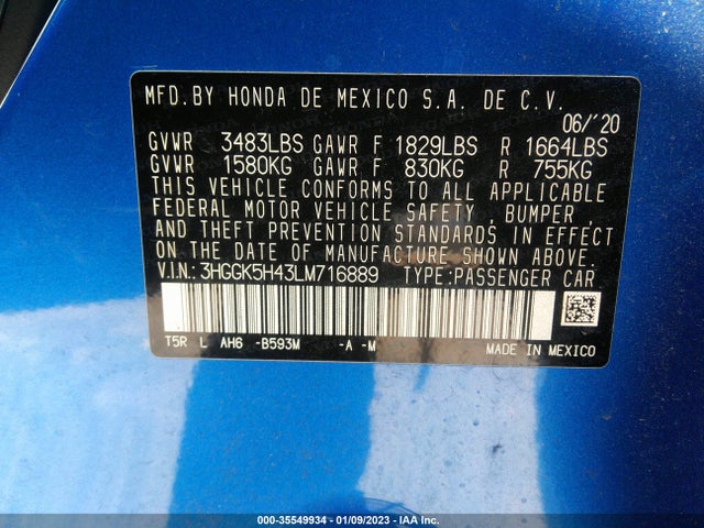 2020 Honda Fit, VIN: 3HGGK5H43LM716889