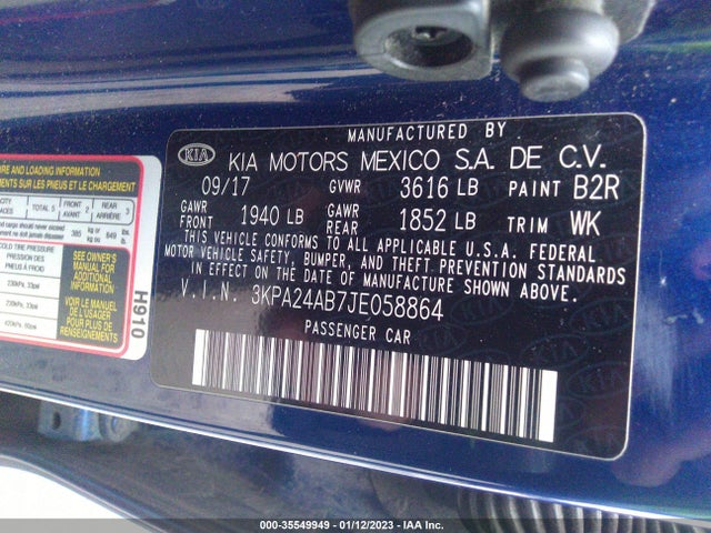2018 Kia Rio, VIN: 3KPA24AB7JE058864