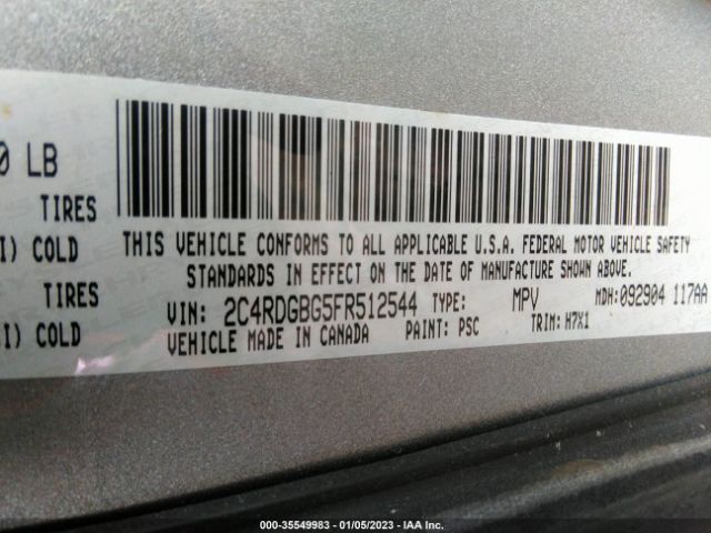 2C4RDGBG5FR512544 Dodge Grand Caravan American Value Pkg