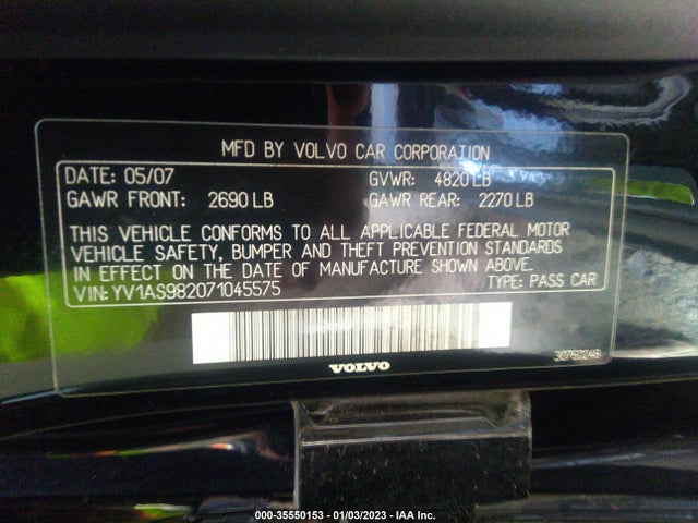 Volvo S80 I6 2007 YV1AS982071045575 Image 10