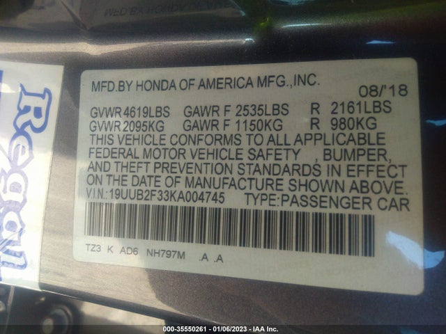 Acura TLX 2019 19UUB2F33KA004745 Image 9