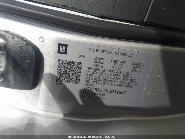 2020 Chevrolet Corvette, VIN: 1G1Y63D47L5112505