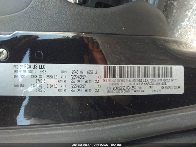 Dodge Grand Caravan Gt 2018 2C4RDGEG3JR301556 Image 9