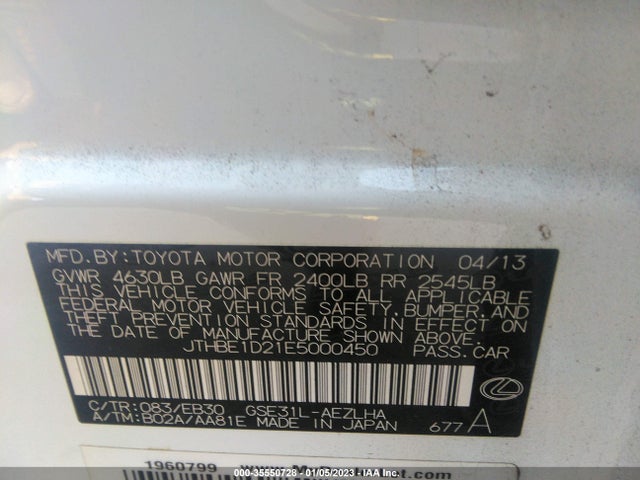 Lexus IS 350 2014 JTHBE1D21E5000450 Image 10