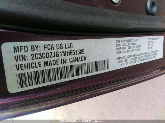 Dodge Challenger 2021 2C3CDZJG1MH651385 Image 9