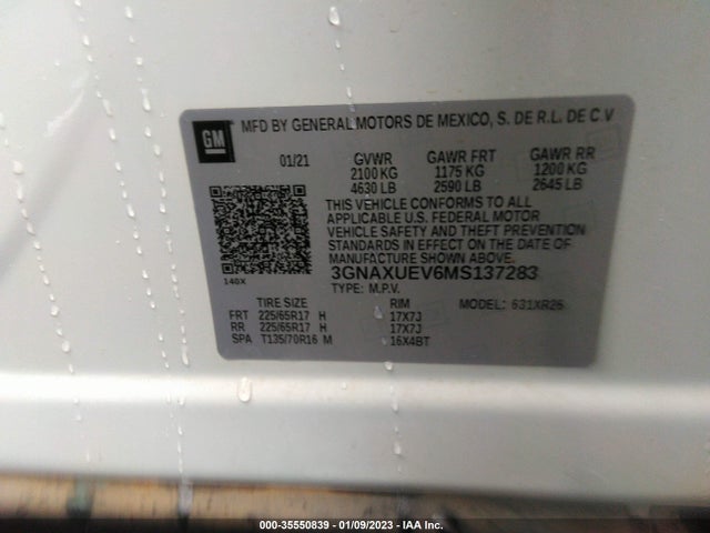 Chevrolet EQUINOX LT 2021 3GNAXUEV6MS137283 Image 10