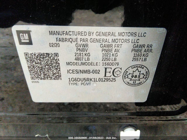 2020 Cadillac CT5, VIN: 1G6DU5RK1L0129525