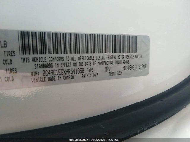 2C4RC1EGXHR541858 Chrysler Pacifica Touring-l Plus