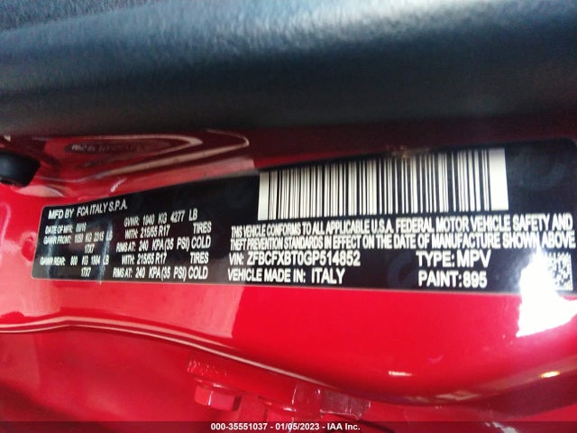 ZFBCFXBT0GP514852 Fiat 500x Easy