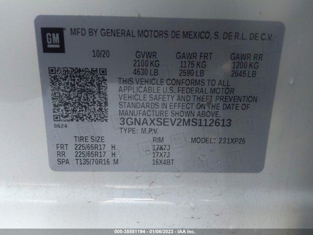 Chevrolet EQUINOX LS 2021 3GNAXSEV2MS112613 Image 9
