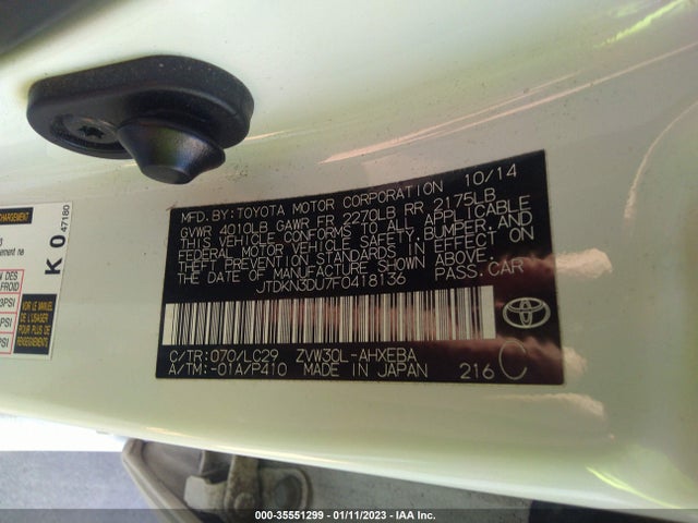 2015 Toyota Prius, VIN: JTDKN3DU7F0418136