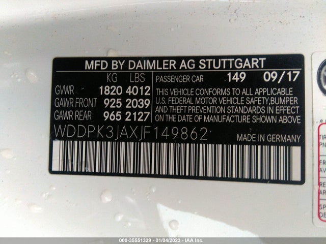 2018 Mercedes-Benz SLC-Class, VIN: WDDPK3JAXJF149862