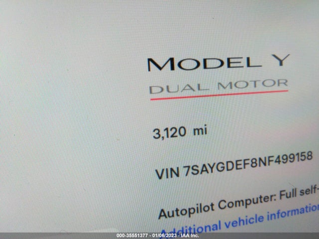 Tesla Model Y 2022 7SAYGDEF8NF499158 Image 8