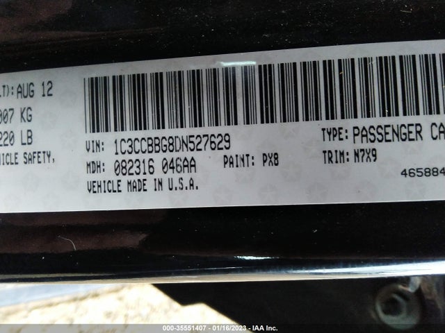 1C3CCBBG8DN527629 Chrysler 200 Touring