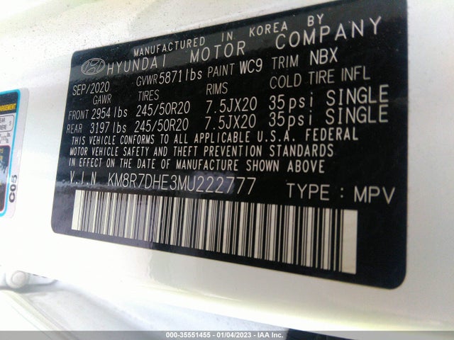 Hyundai Palisade 2021 KM8R7DHE3MU222777 Image 11