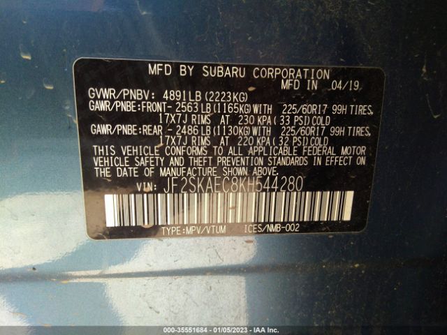 JF2SKAEC8KH544280 Subaru Forester Premium