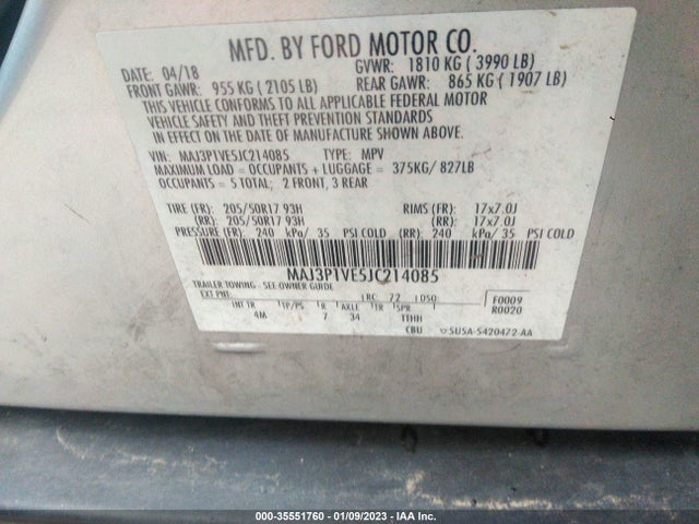 2018 Ford Ecosport, VIN: MAJ3P1VE5JC214085