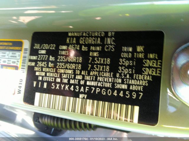 5XYK43AF7PG044597 KIA Sportage Sx