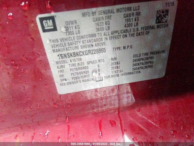Chevrolet Tahoe Lt 2016 1GNSKBKCXGR228865 Image 9