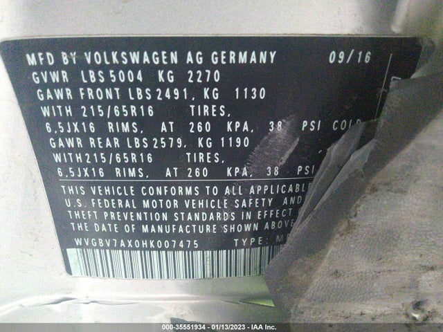 Volkswagen Tiguan 2017 WVGBV7AX0HK007475 Image 9