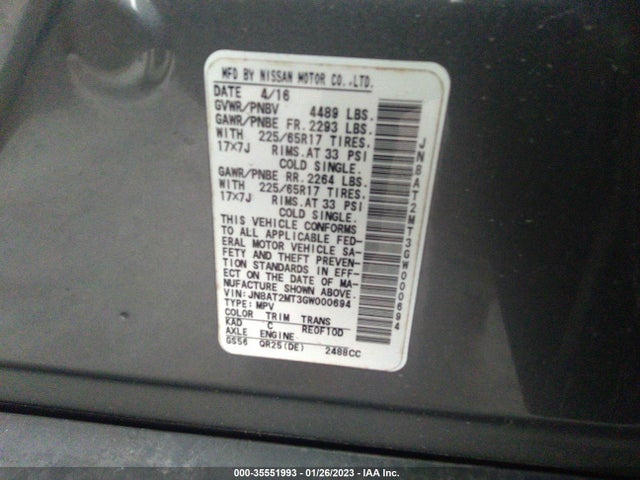 Nissan ROGUE S 2016 JN8AT2MT3GW000694 Image 9