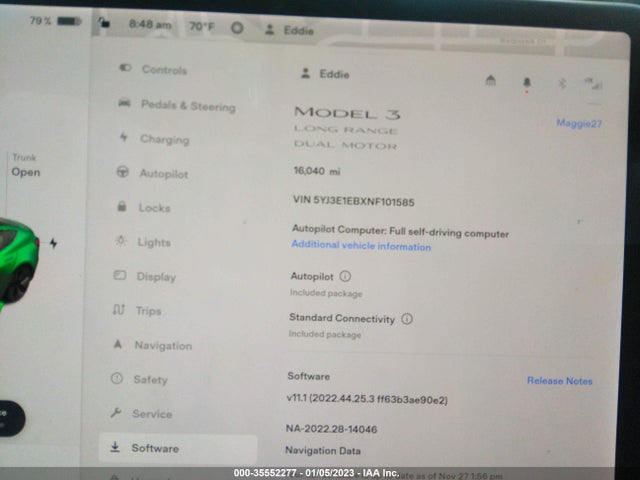 Tesla MODEL 3 2022 5YJ3E1EBXNF101585 Image 7