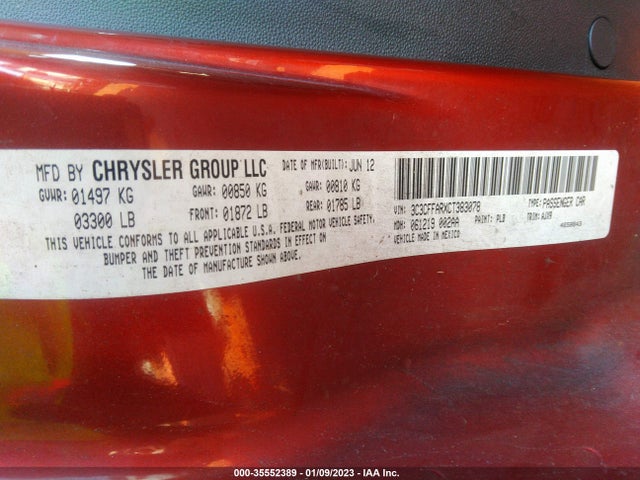 3C3CFFARXCT383078 Fiat 500