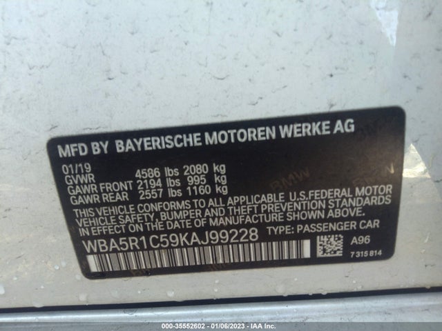 BMW 3 Series 330i 2019 WBA5R1C59KAJ99228 Image 9