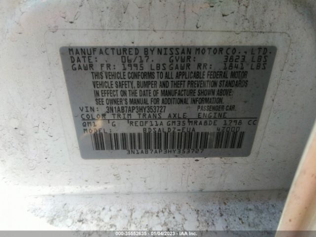 3N1AB7AP3HY353727 Nissan SENTRA SV