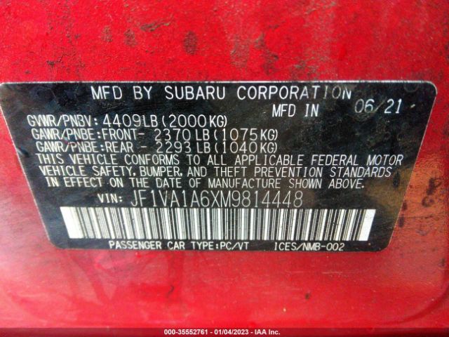 JF1VA1A6XM9814448 Subaru WRX