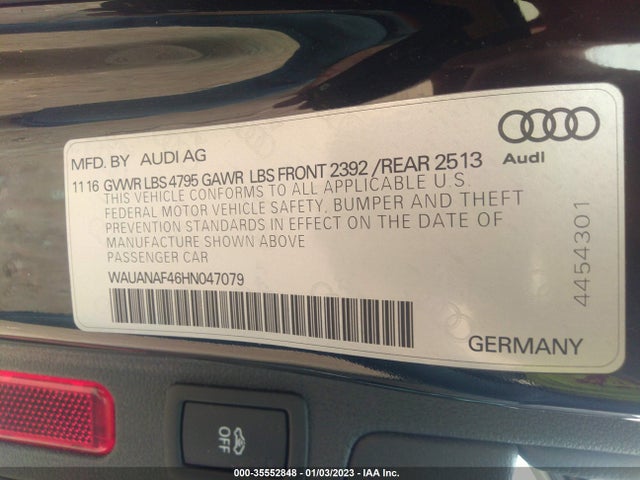 WAUANAF46HN047079 Audi A4 PREMIUM