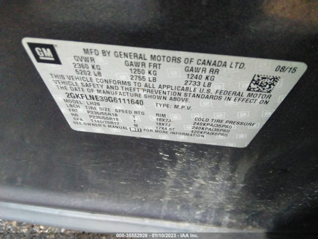 2GKFLNE39G6111640 GMC Terrain Sle