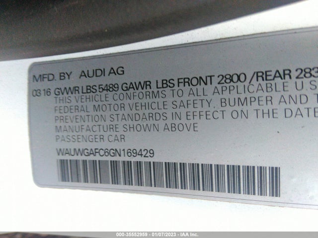 Audi A7 3.0 Premium Plus 2016 WAUWGAFC6GN169429 Image 9