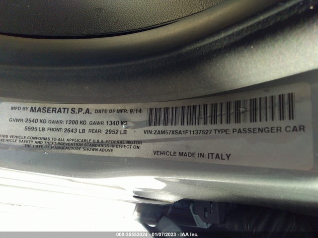 ZAM57XSA1F1137527 Maserati Ghibli
