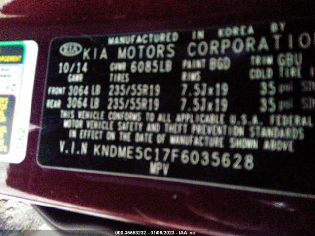 KNDME5C17F6035628 KIA Sedona Sx-l