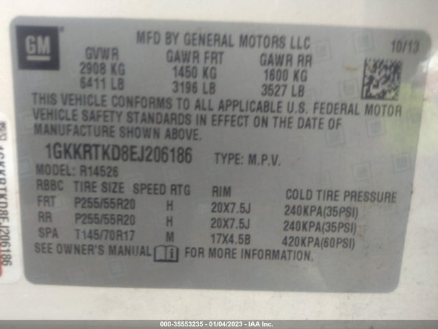 GMC Acadia Denali 2014 1GKKRTKD8EJ206186 Image 9