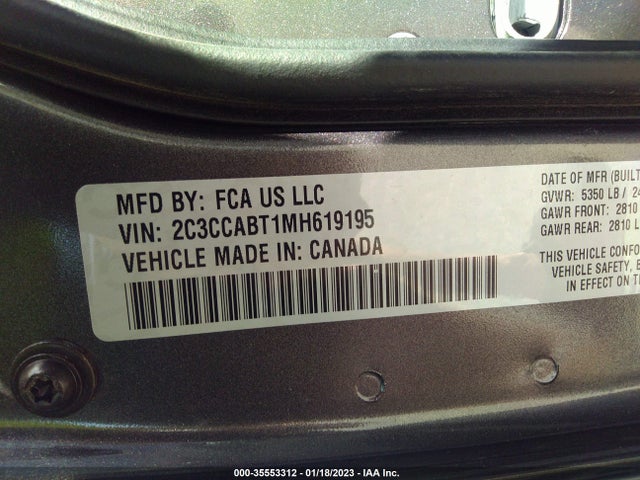 2021 CHRYSLER 300 300S VIN: 2C3CCABT1MH619195