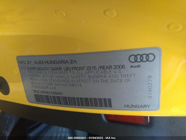 2018 Audi TT, VIN: TRUC1AFV8J1008447