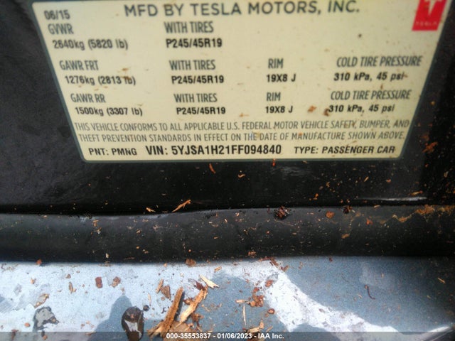 2015 Tesla Model S, VIN: 5YJSA1H21FF094840