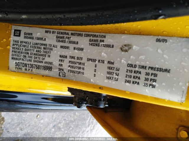 5GTDN136768116999 Hummer H3