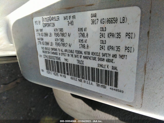 Dodge RAM 1500 2003 1D7HU18D63S279506 Image 10