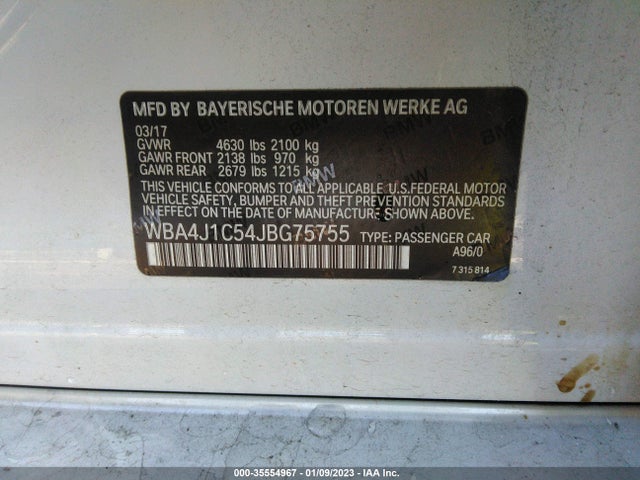 2018 BMW 4 Series, VIN: WBA4J1C54JBG75755