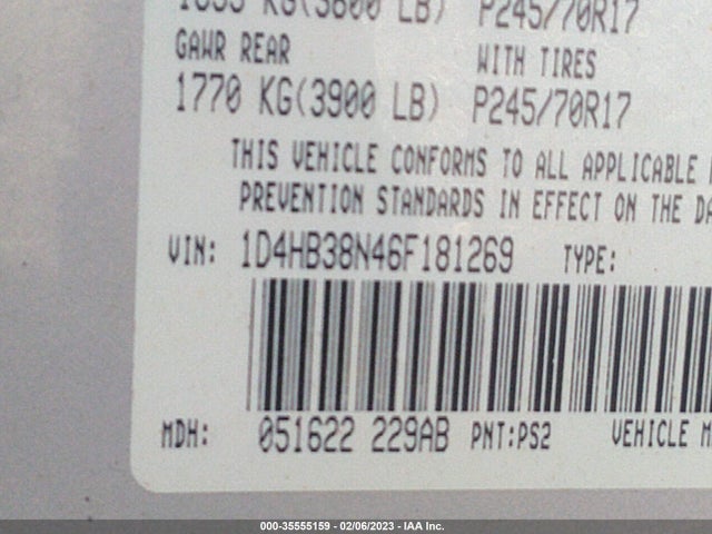 Dodge Durango Sxt 2006 1D4HB38N46F181269 Image 10