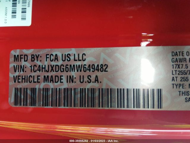1C4HJXDG6MW649482 Jeep Wrangler Unlimited Willys