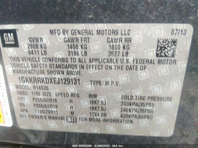 GMC ACADIA SLT 2014 1GKKRRKDXEJ129131 Image 9