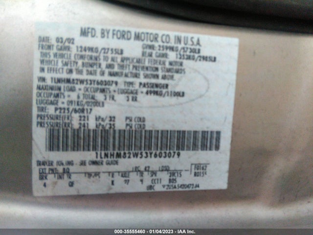 Lincoln Town Car 2003 1LNHM82W53Y603079 Image 10