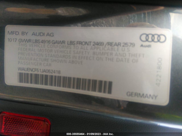 WAUENCF51JA052418 Audi A5 Sportback Premium Plus