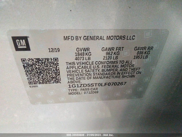 Chevrolet MALIBU LT 2020 1G1ZD5ST0LF070267 Image 9