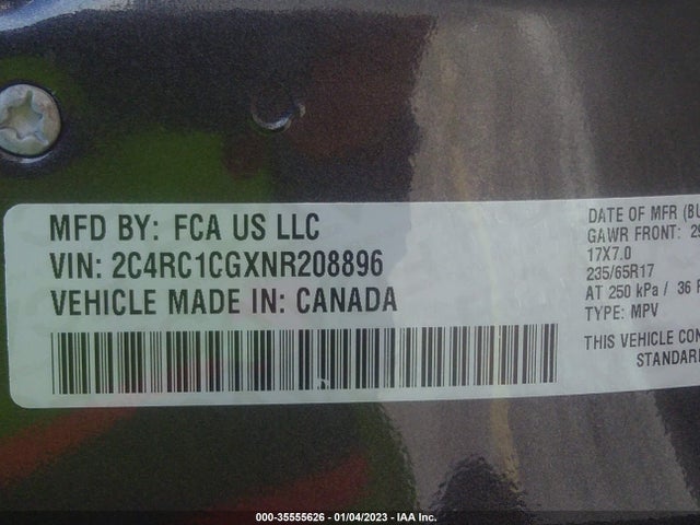 2022 Chrysler Voyager, VIN: 2C4RC1CGXNR208896